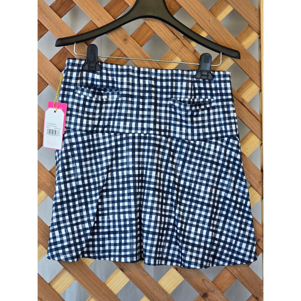 Stella Parker Sport Skort Women S Wavy Navy Gingham 620001289 - NEW